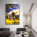 vintage motorcycle advertising poster