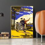 vintage motorcycle advertising poster