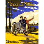 vintage motorcycle advertising poster