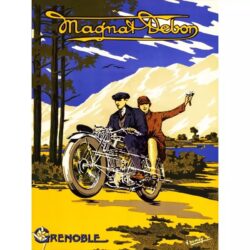 vintage motorcycle advertising poster