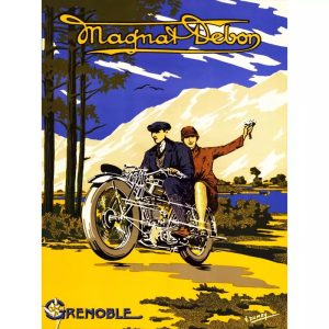 vintage motorcycle advertising poster