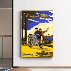 vintage motorcycle advertising poster
