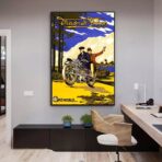vintage motorcycle advertising poster