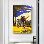 vintage motorcycle advertising poster