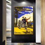 vintage motorcycle advertising poster