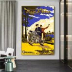 vintage motorcycle advertising poster