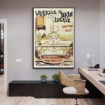 vintage bathroom poster