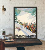 vintage poster br winter sports saint pierre de chartreuse