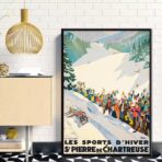 vintage poster br winter sports saint pierre de chartreuse