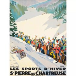 vintage poster br winter sports saint pierre de chartreuse