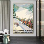 vintage poster br winter sports saint pierre de chartreuse