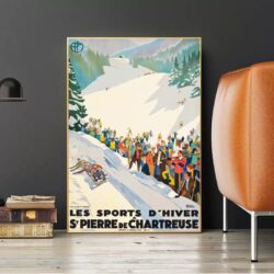 vintage poster br winter sports saint pierre de chartreuse