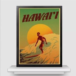 surf poster hawaii