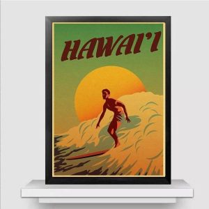 surf poster hawaii