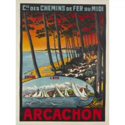 vintage poster bassin darcachon