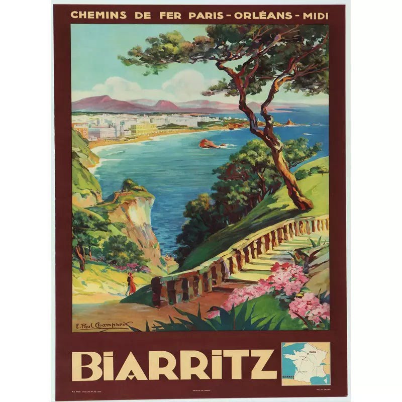 vintage poster biarritz vintage poster biarritz