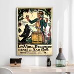 vintage poster burgundy