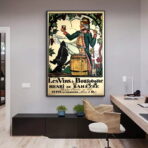 vintage poster burgundy