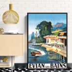 vintage poster evian les bains