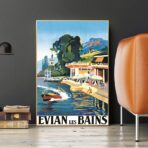 vintage poster evian les bains