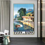 vintage poster evian les bains