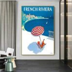 vintage french riviera poster