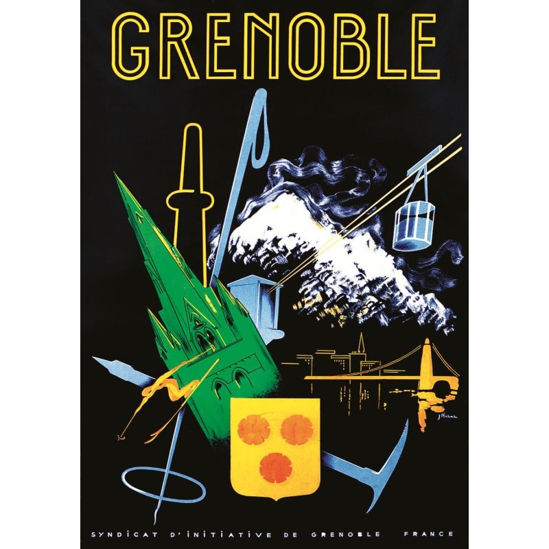 vintage poster grenoble vintage poster grenoble