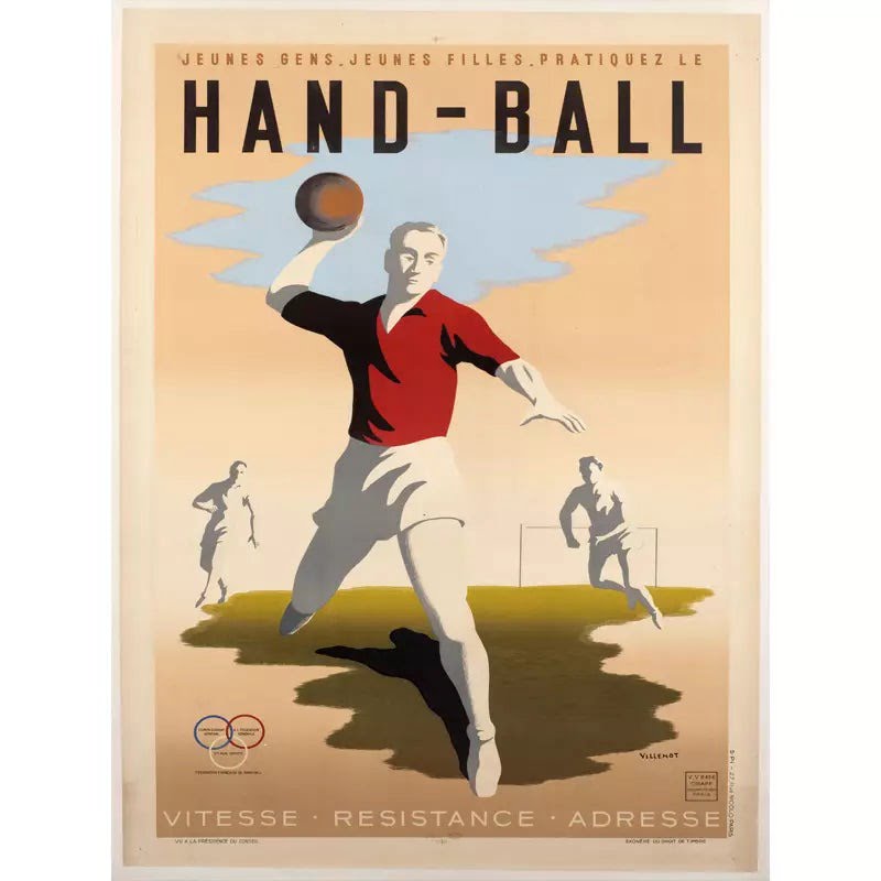 vintage handball poster vintage handball poster