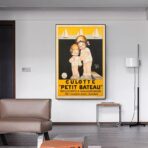 vintage small boat poster