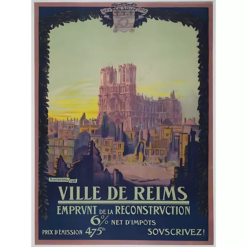 vintage poster reims vintage poster reims