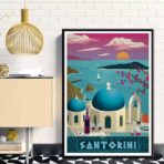 vintage poster santorini