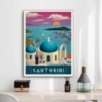 vintage poster santorini
