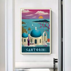 vintage poster santorini