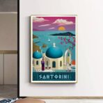 vintage poster santorini
