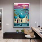 vintage poster santorini