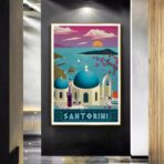 vintage poster santorini
