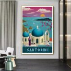 vintage poster santorini