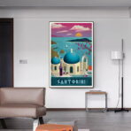 vintage poster santorini