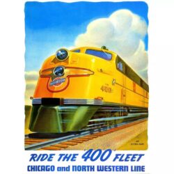 vintage train poster