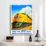 vintage train poster