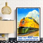 vintage train poster