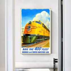 vintage train poster