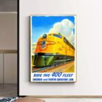 vintage train poster