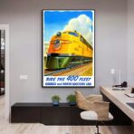 vintage train poster