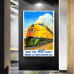 vintage train poster