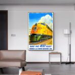 vintage train poster