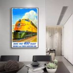 vintage train poster