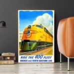 vintage train poster