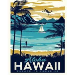 vintage hawaii poster