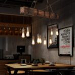 industrial wood chandelier